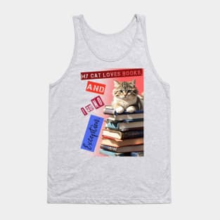 My cat loves books and I am no exception! Tank Top